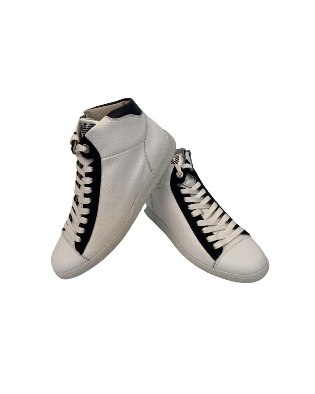 Emporio Armani White Logo-Detail Casual Sneakers for men