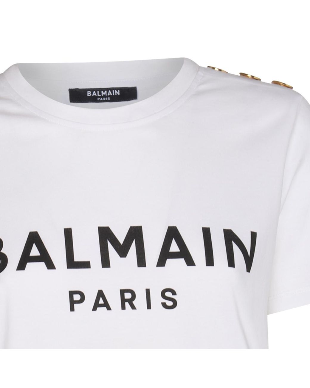 Balmain White Tshirt Con Logo