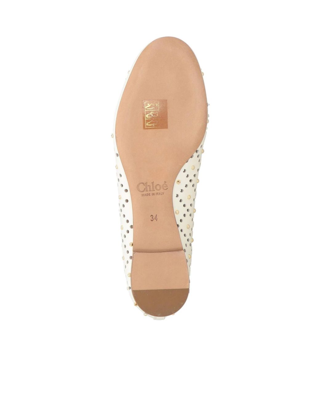 Chloé White Round-Toe Loafers