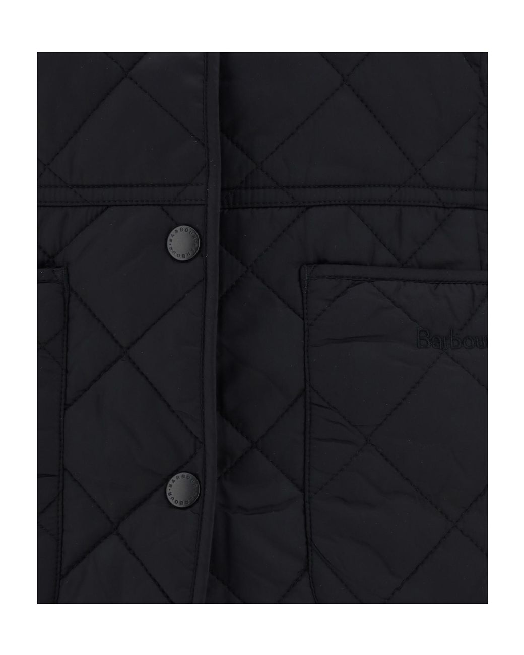 Barbour Black Deveron Quilted Buttoned Jacket