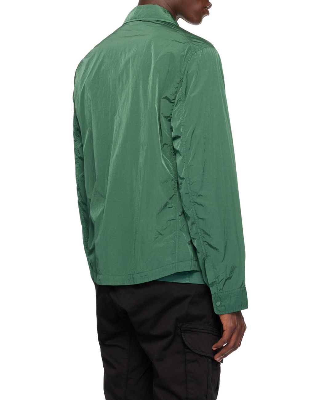 C P Company Green Chrome-R Long-Sleeved Overshirt for men