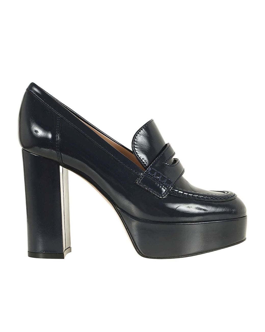 Gianvito Rossi Blue Round-Toe High Heels