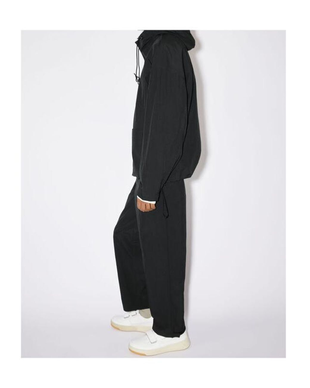 Acne Black Face-Patch Hooded Jacket for men