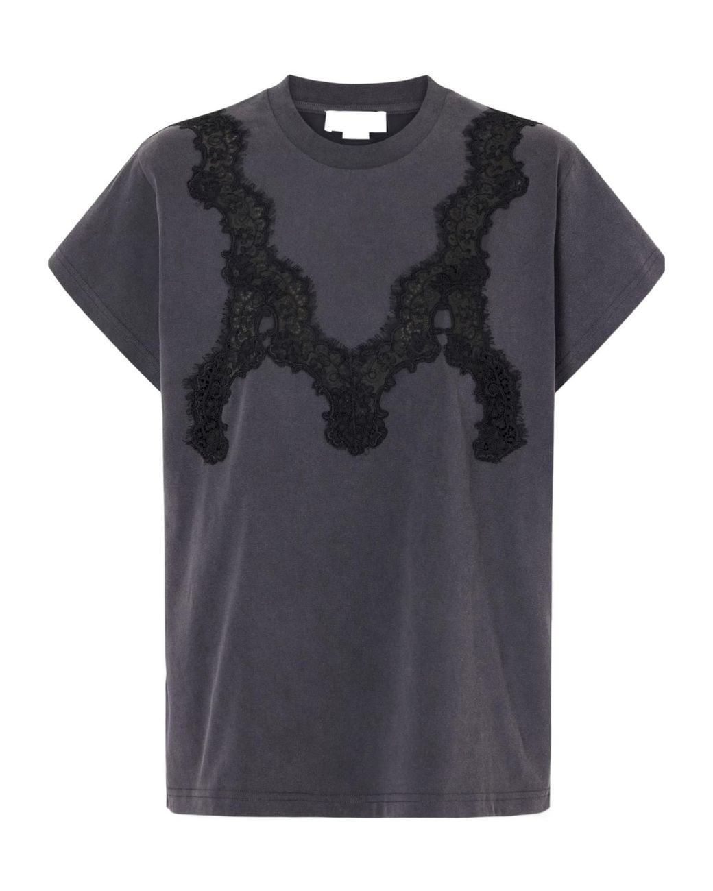 Stella McCartney Black Lace-Detailed Crewneck T-Shirt