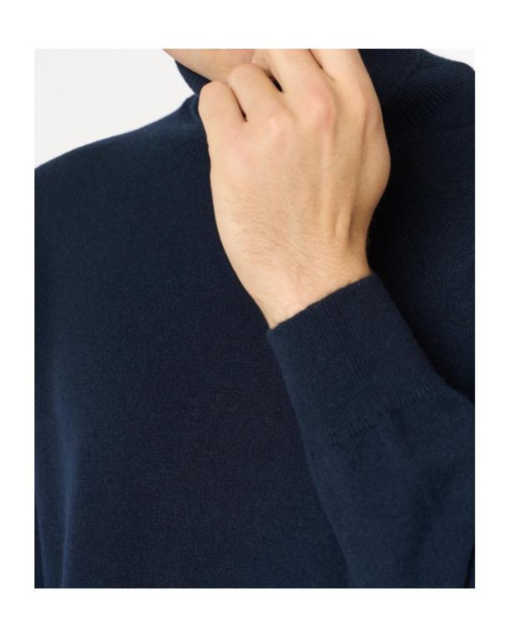 Malo Blue Turtleneck Straight Hem Jumper for men