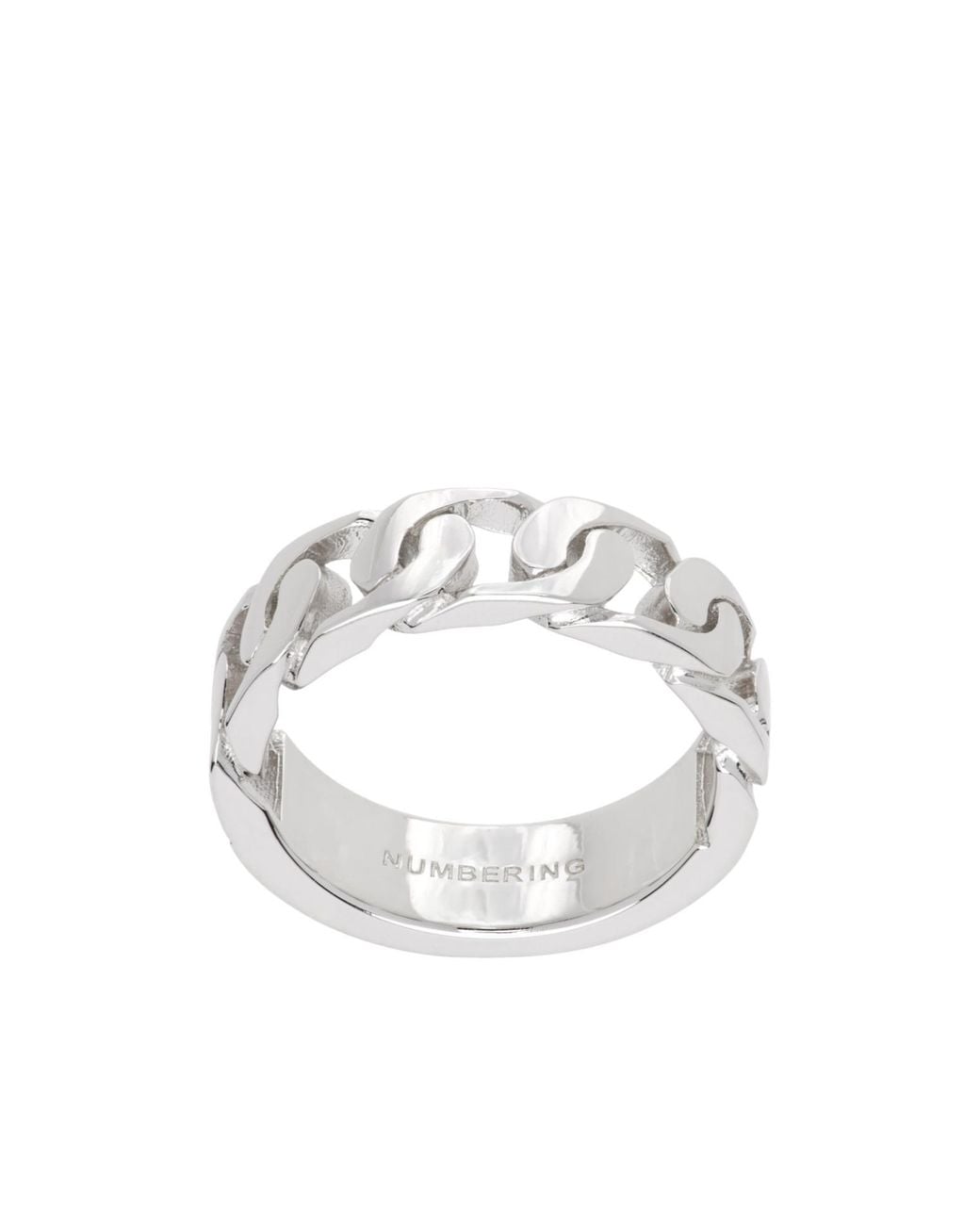 NUMBERING White Horsebit Ring for men