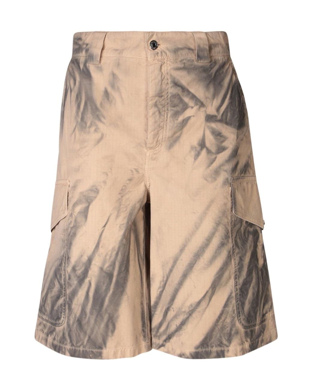 MSGM Natural Tie-Dye Cargo Bermuda Shorts for men