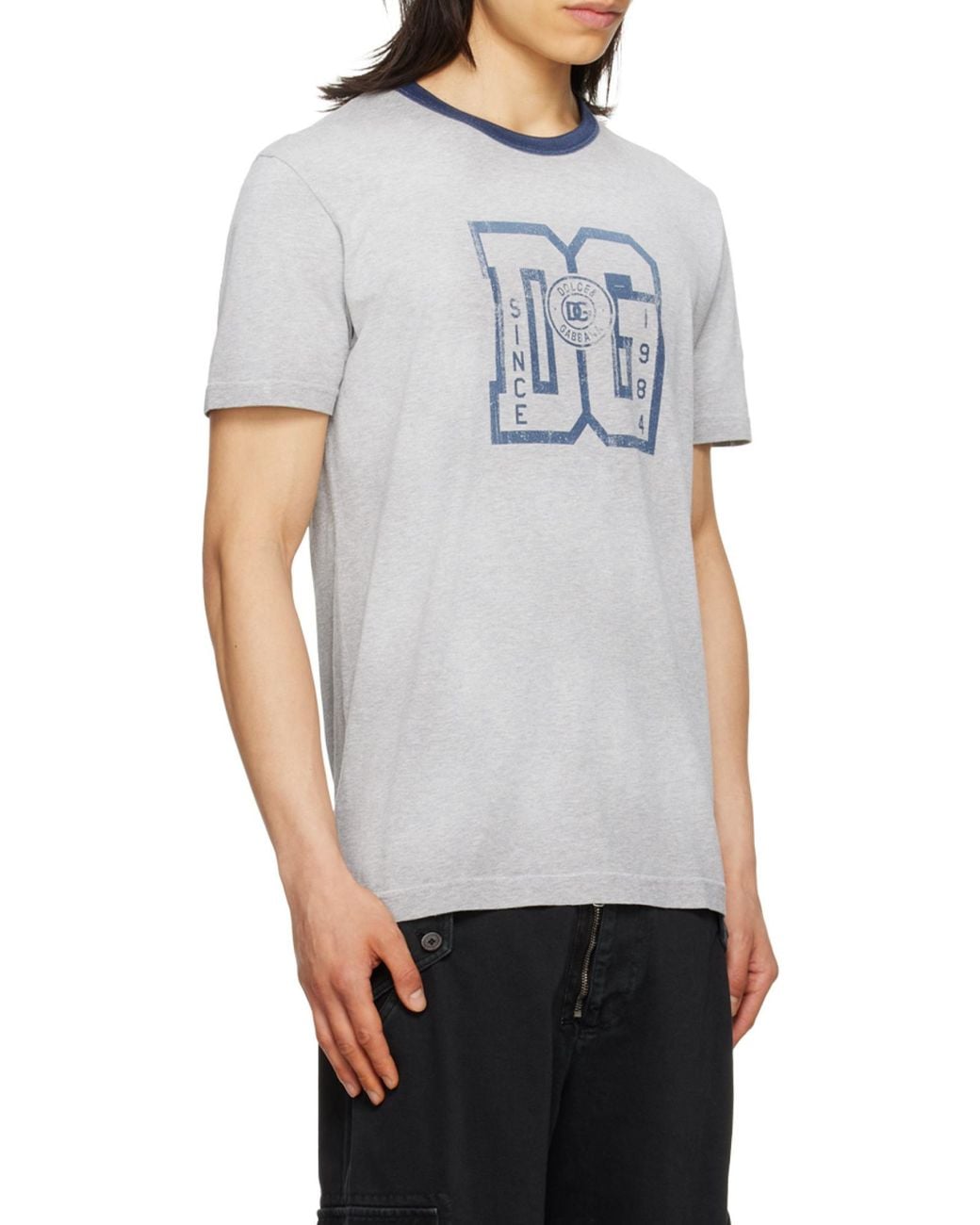 Dolce & Gabbana White Logo-Printed Short-Sleeved T-Shirt for men