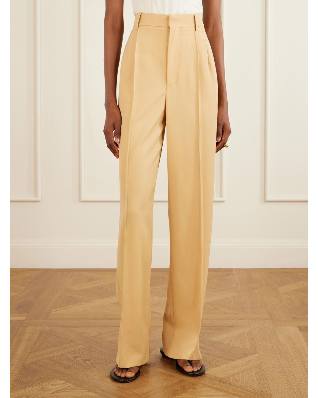 Wardrobe NYC Natural Pleated Details Casual Pants