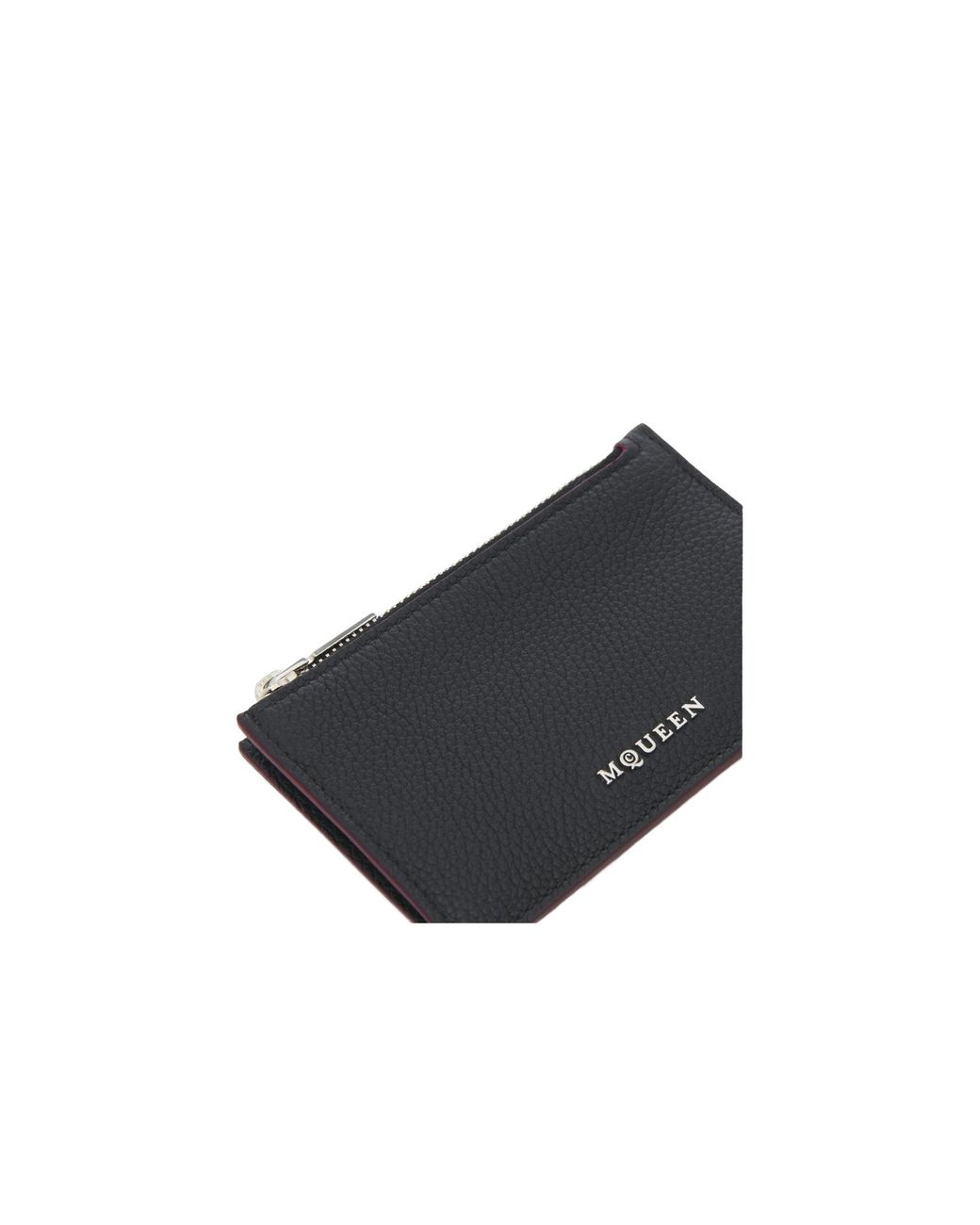 McQueen Black Logo Plaque Zipped Card Holders for men