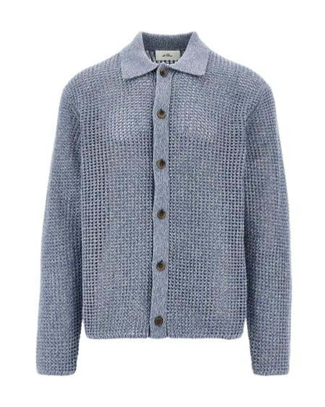 Les Deux Blue Gerald Open Knit Shirt for men
