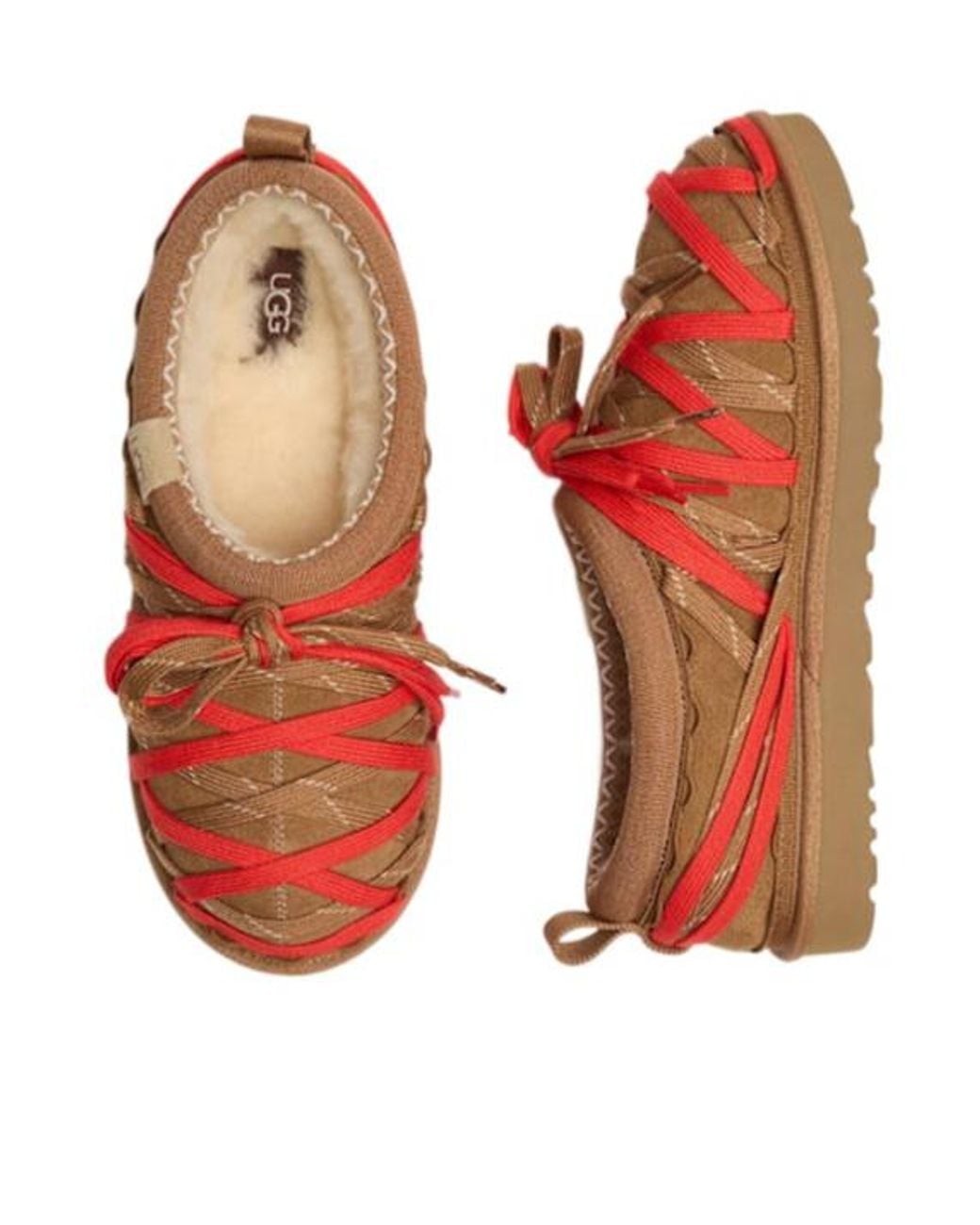 Ugg Red Laceup Flat Shoes for men