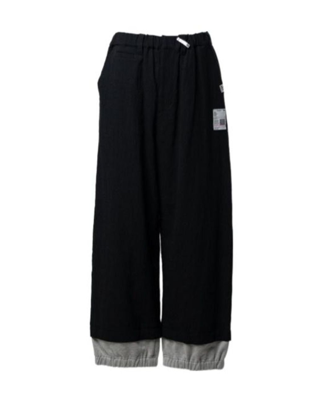 Maison Mihara Yasuhiro Black Sweat Layered Wool Pants for men