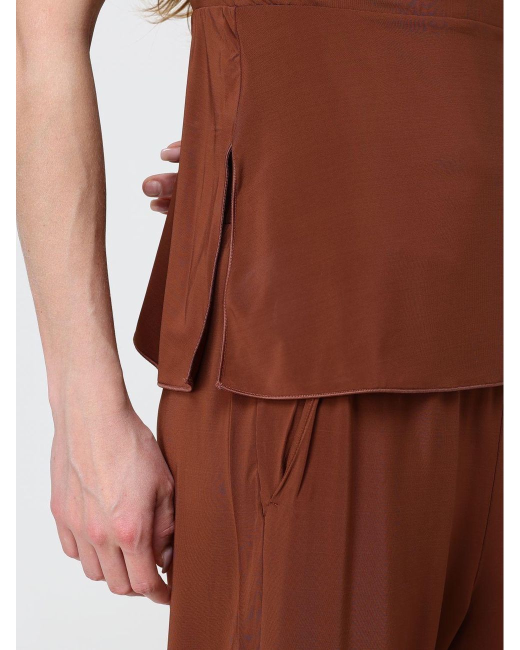 Max Mara Brown V-Neck Sleeveless Top