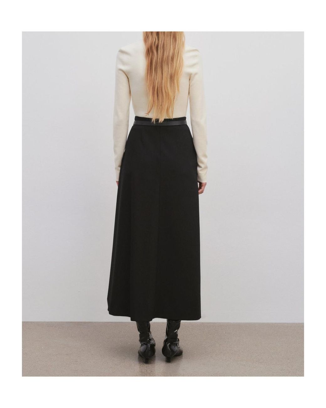 The Row Black Flores Zipped Skirt