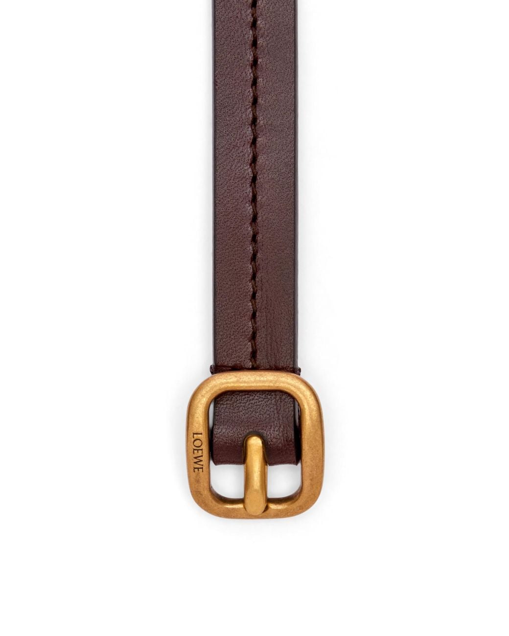Loewe White Logo Engraved Rounded Soft Belt