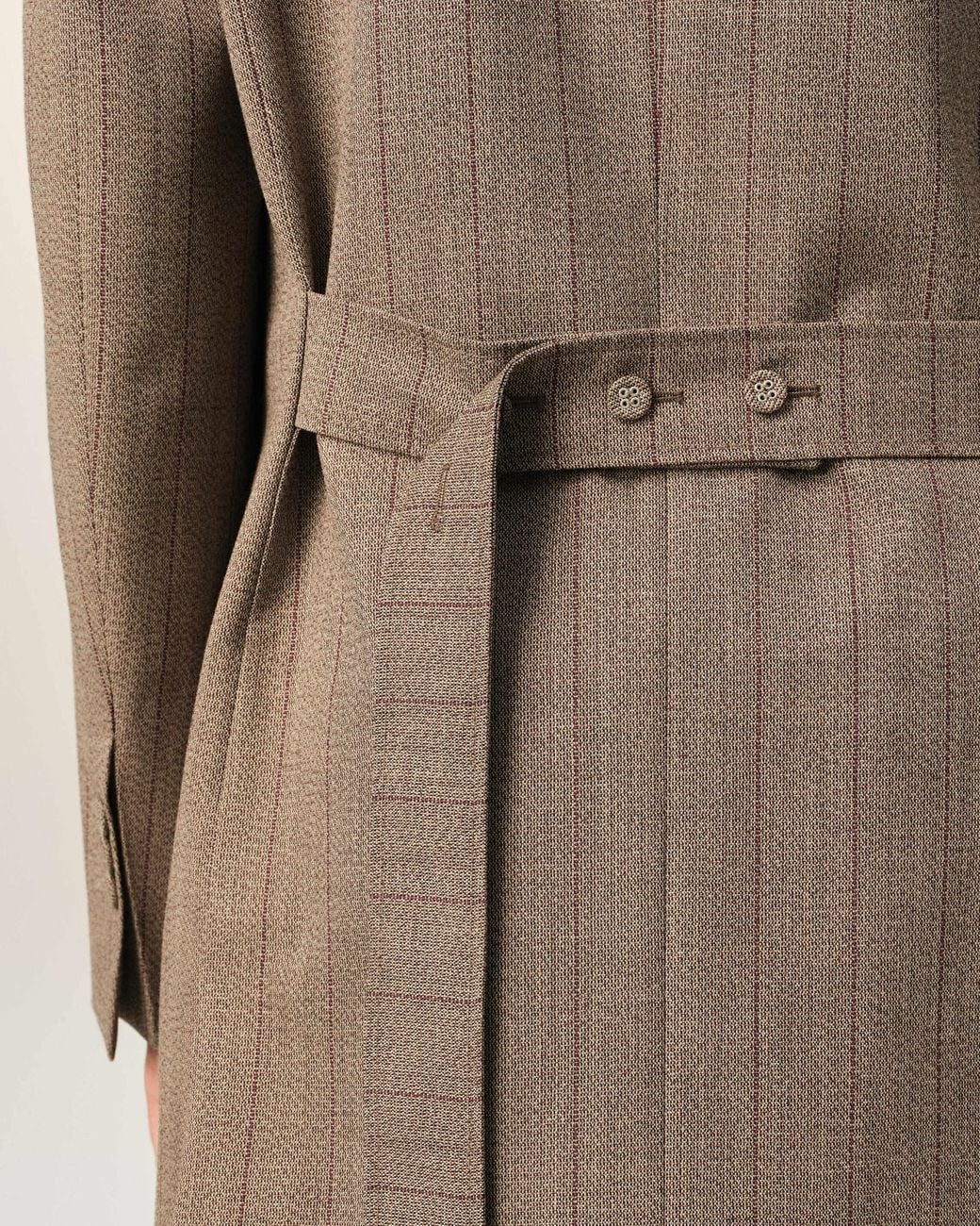 AMI Brown Double Breasted Striped Wool Blazer for men