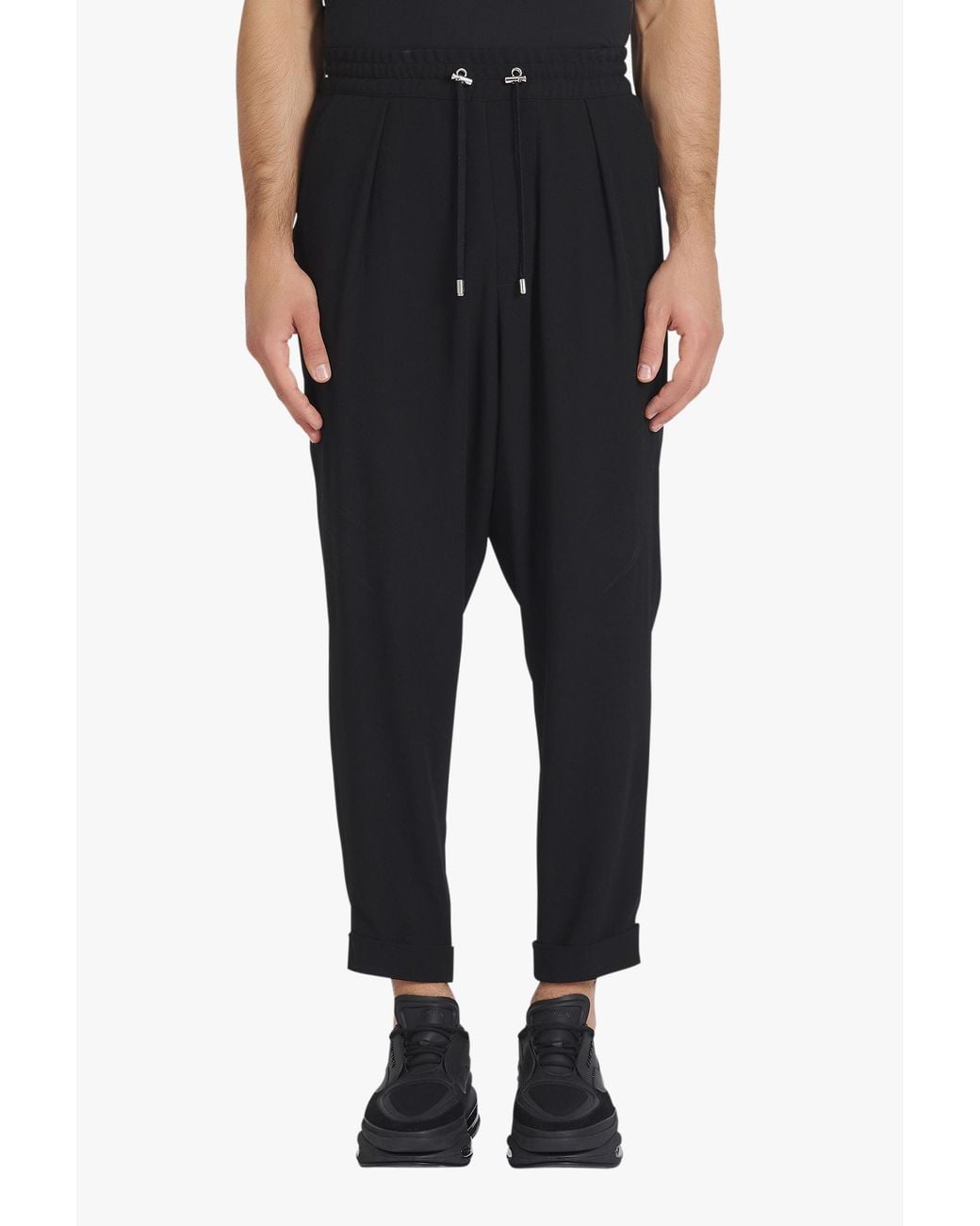 Balmain Black Slouchy Tapered Pants for men