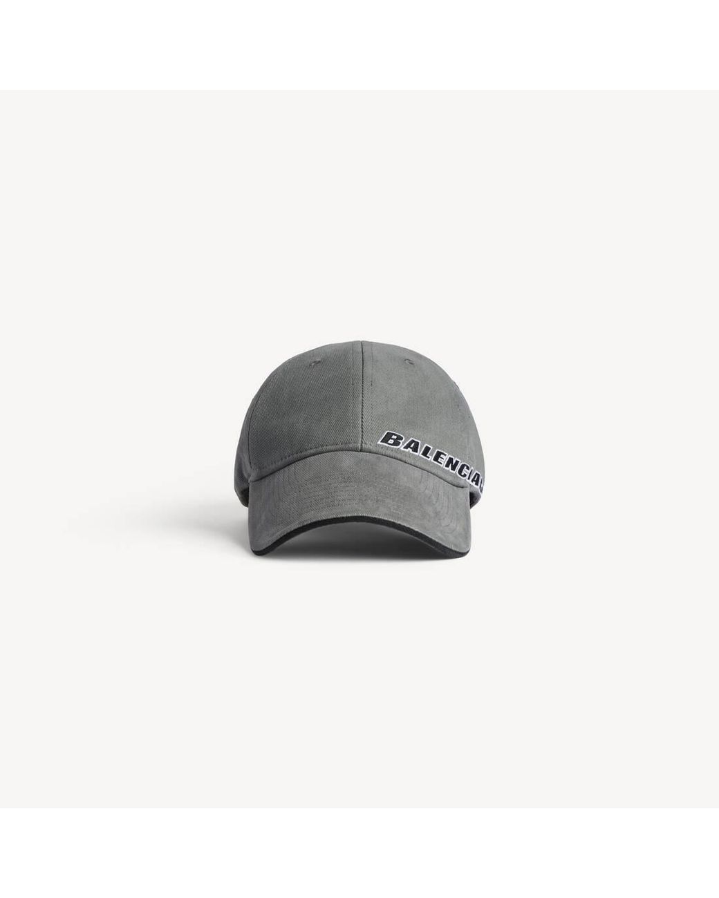 Balenciaga Gray Logo Embroidered Baseball Cap for men