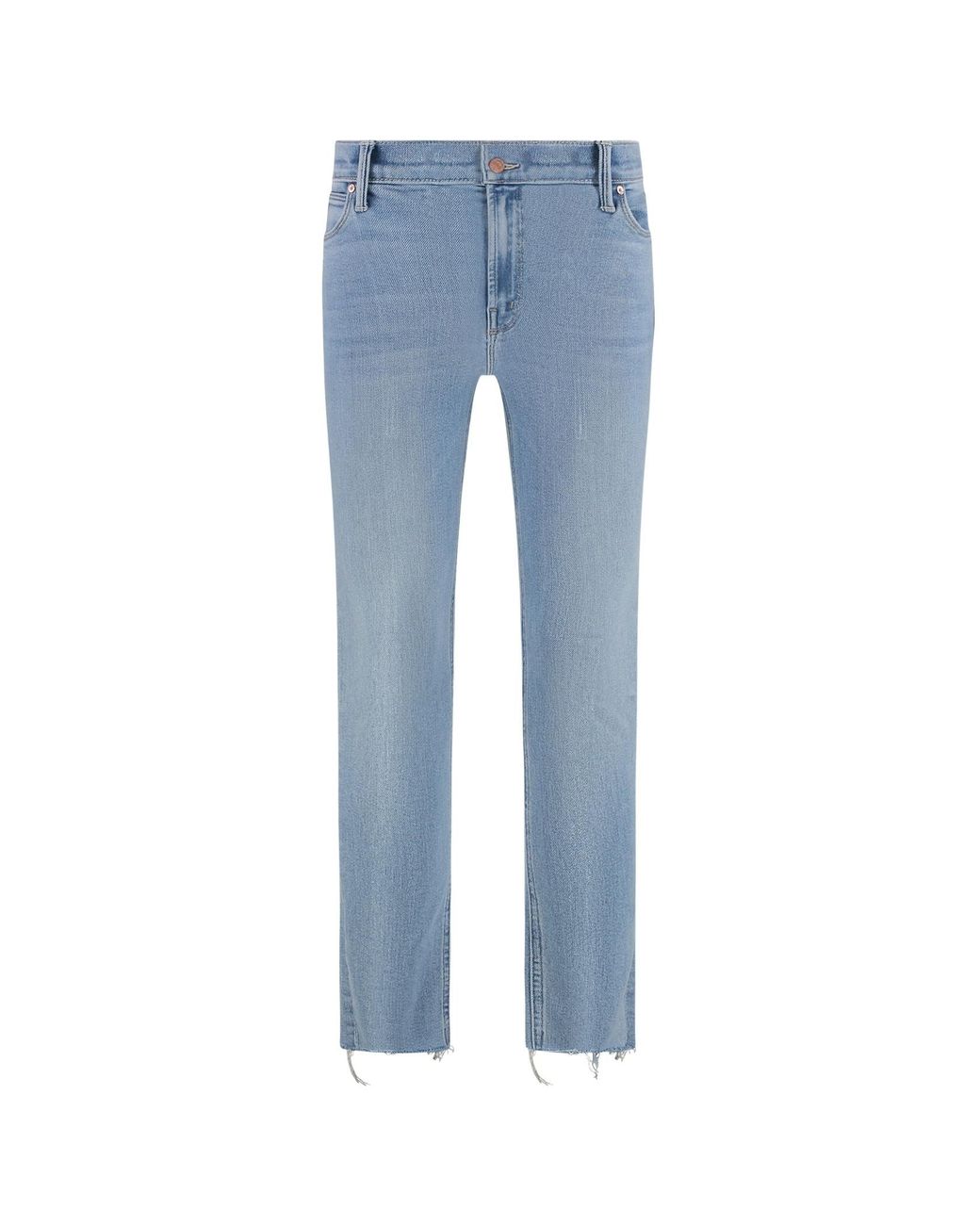 Mother Blue The Mid Rise Dazzler Ankle Fray Jeans