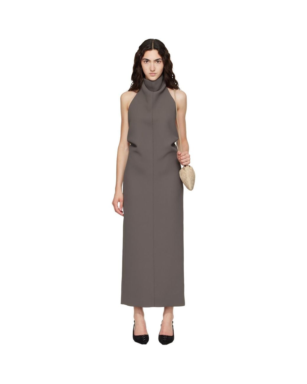Khaite Brown Turtleneck Dress
