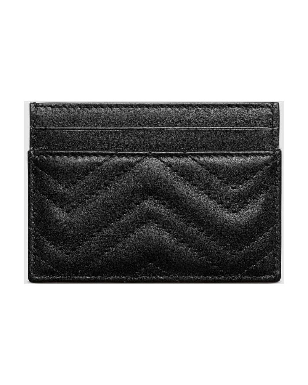 Gucci Black Gg Marmont Card Case