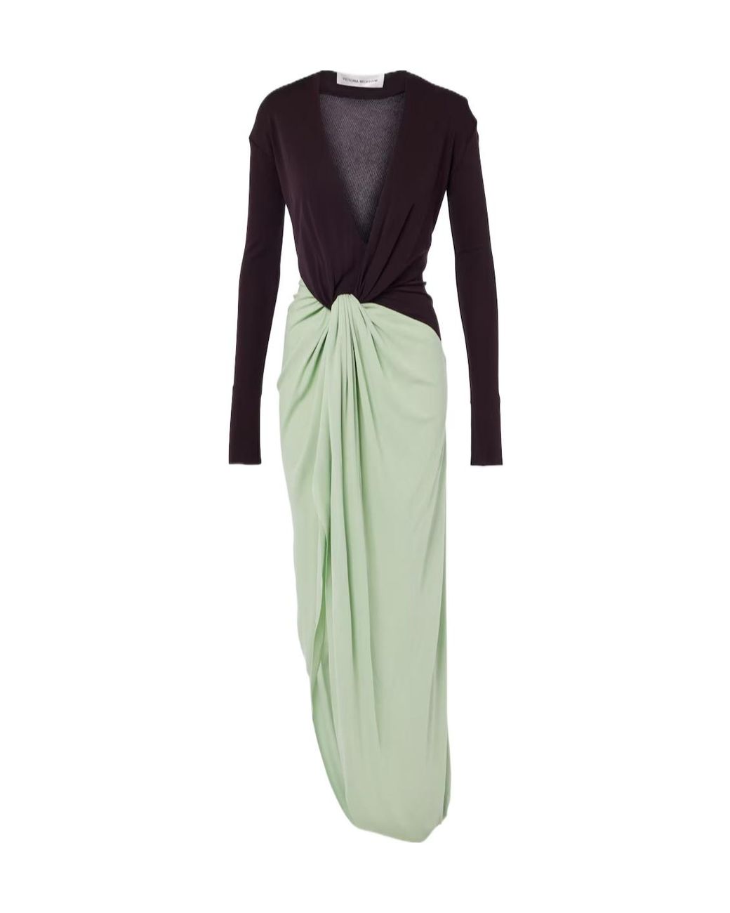Victoria Beckham Green Long-Sleeved Dress