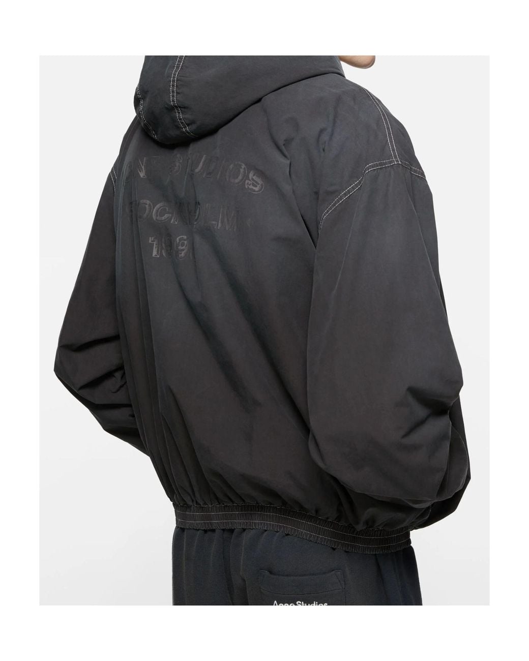 Acne Black Logo-Print Zip-Up Hoodie for men
