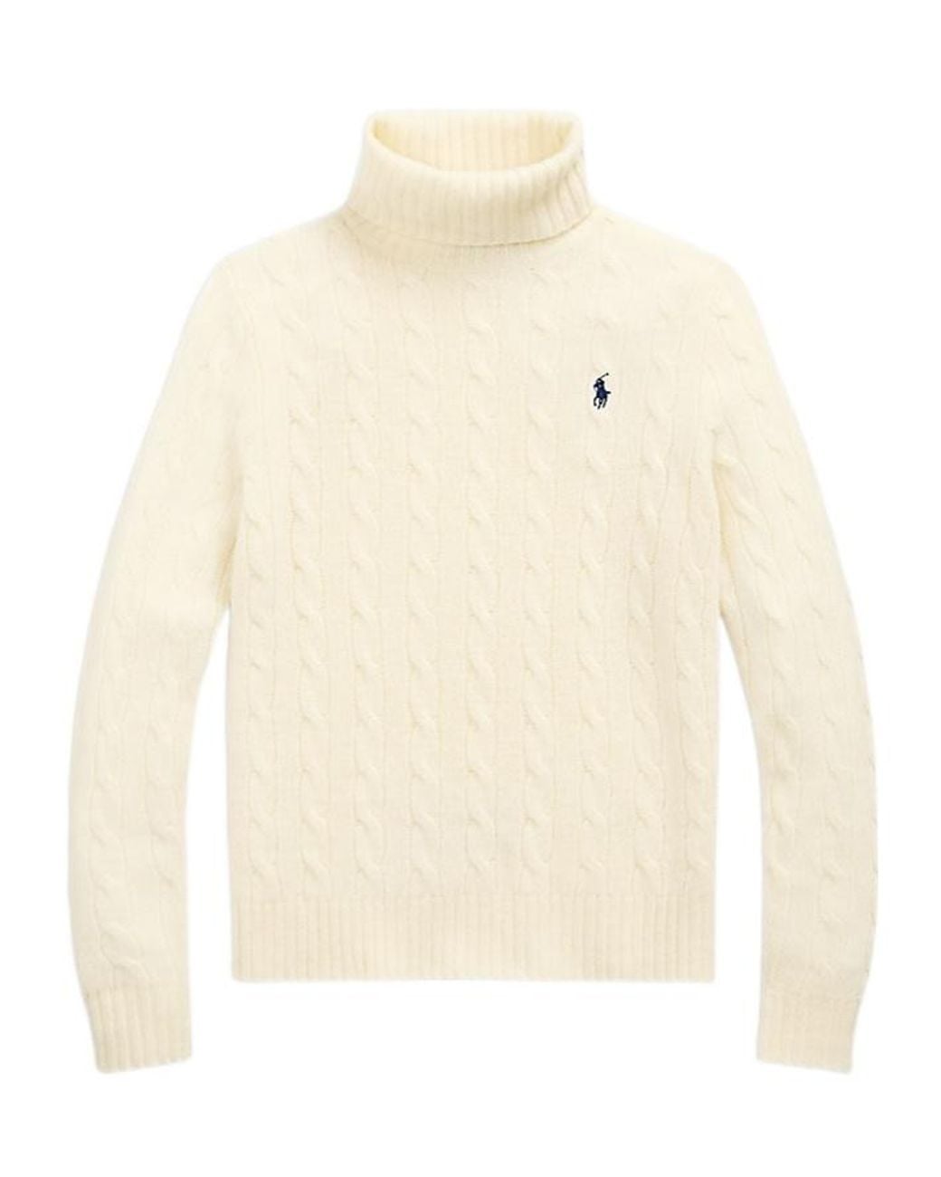 Polo Ralph Lauren White Roll Neck Knitted Jumper