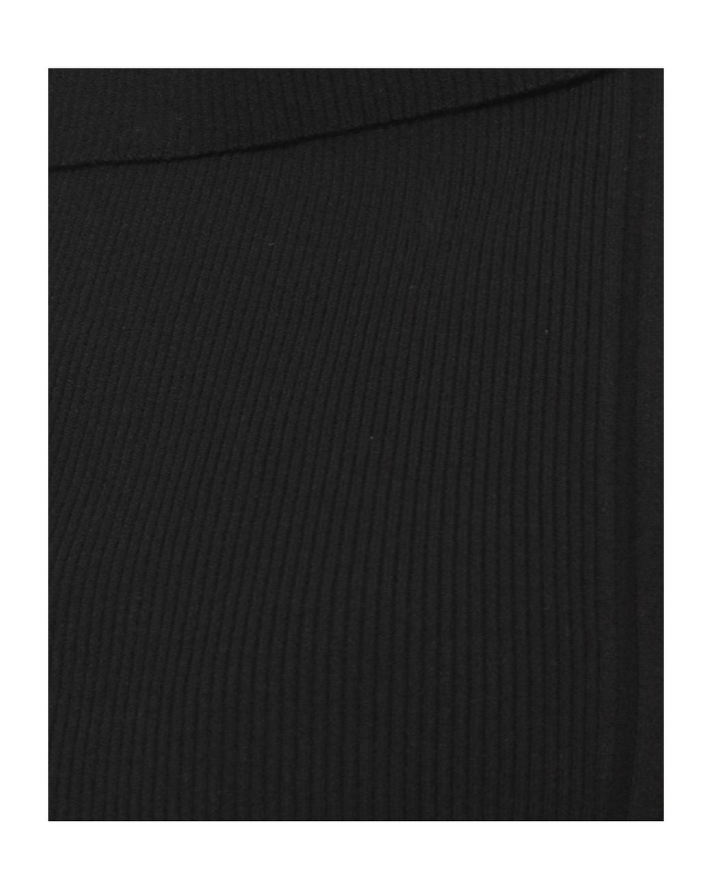 D.exterior Black Ribbed Sleeveless Knitted Top