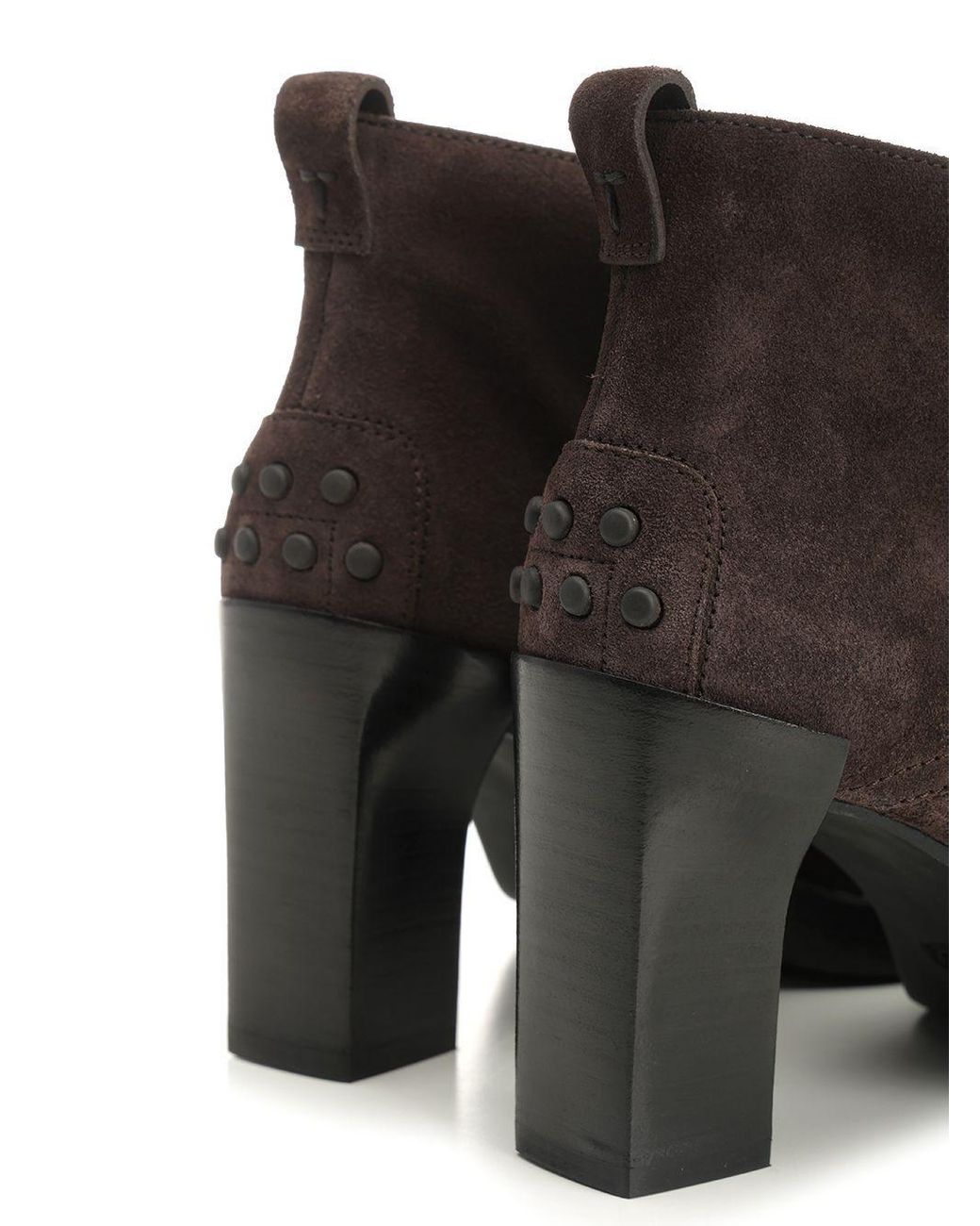 Tod's Brown Round-Toe Lace-Up Ankle Boots