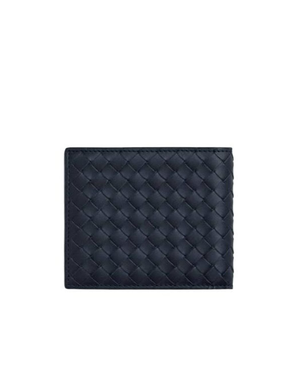Bottega Veneta Blue Intrecciato Bi-Fold Wallet for men