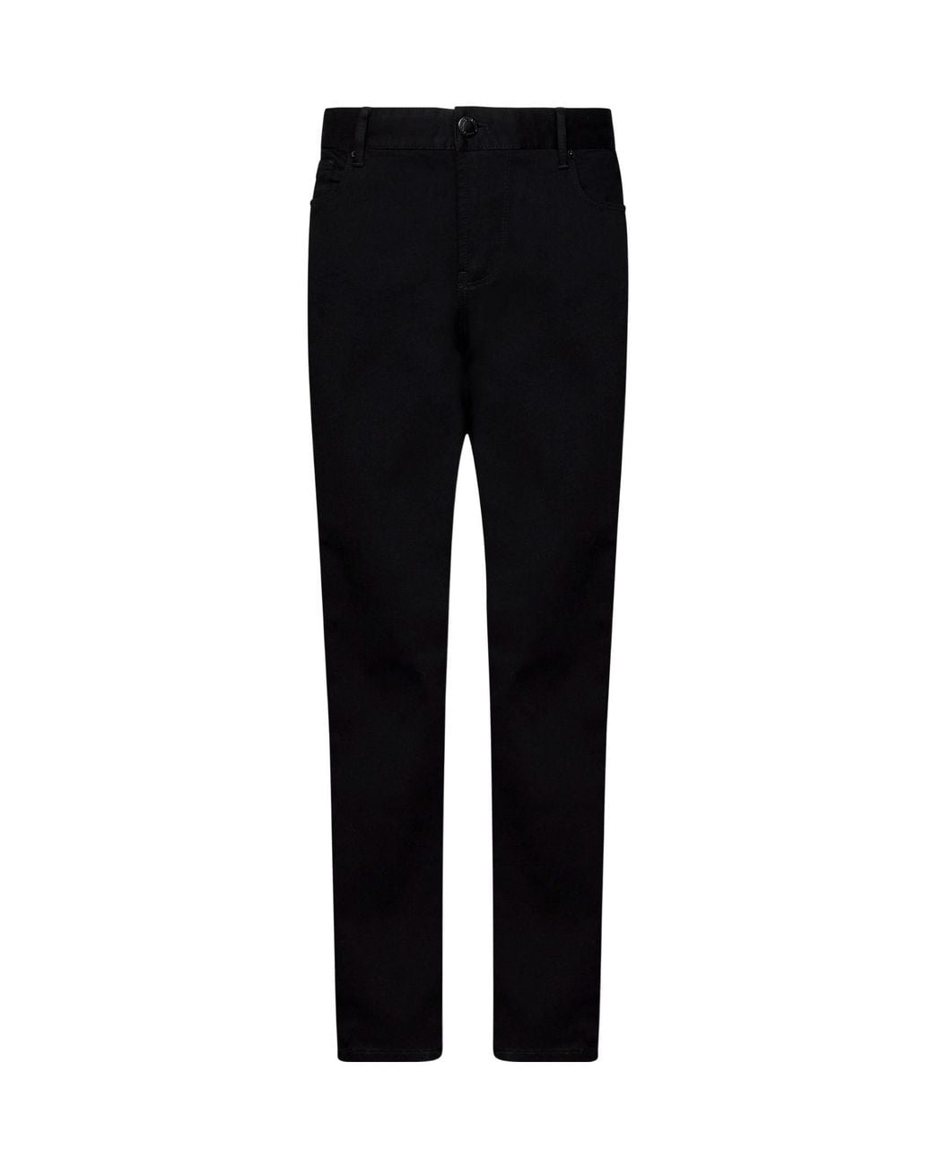 Emporio Armani Black Button Detailed Skinny Jeans for men