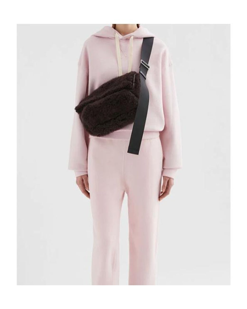 Jil Sander Pink Terry Drawstring Hoodie