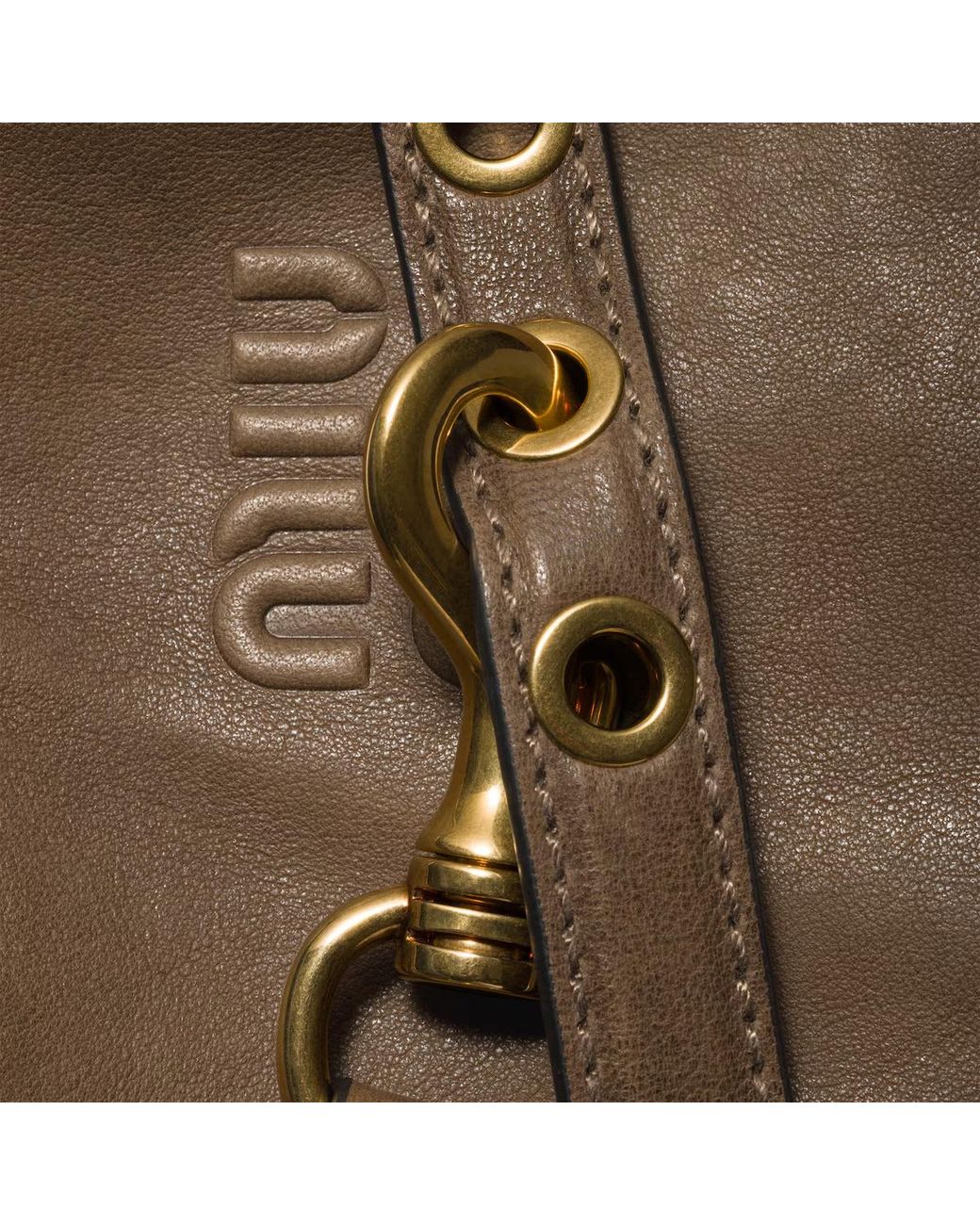 Miu Miu Brown Aventure Nappa Leather Bucket Bag