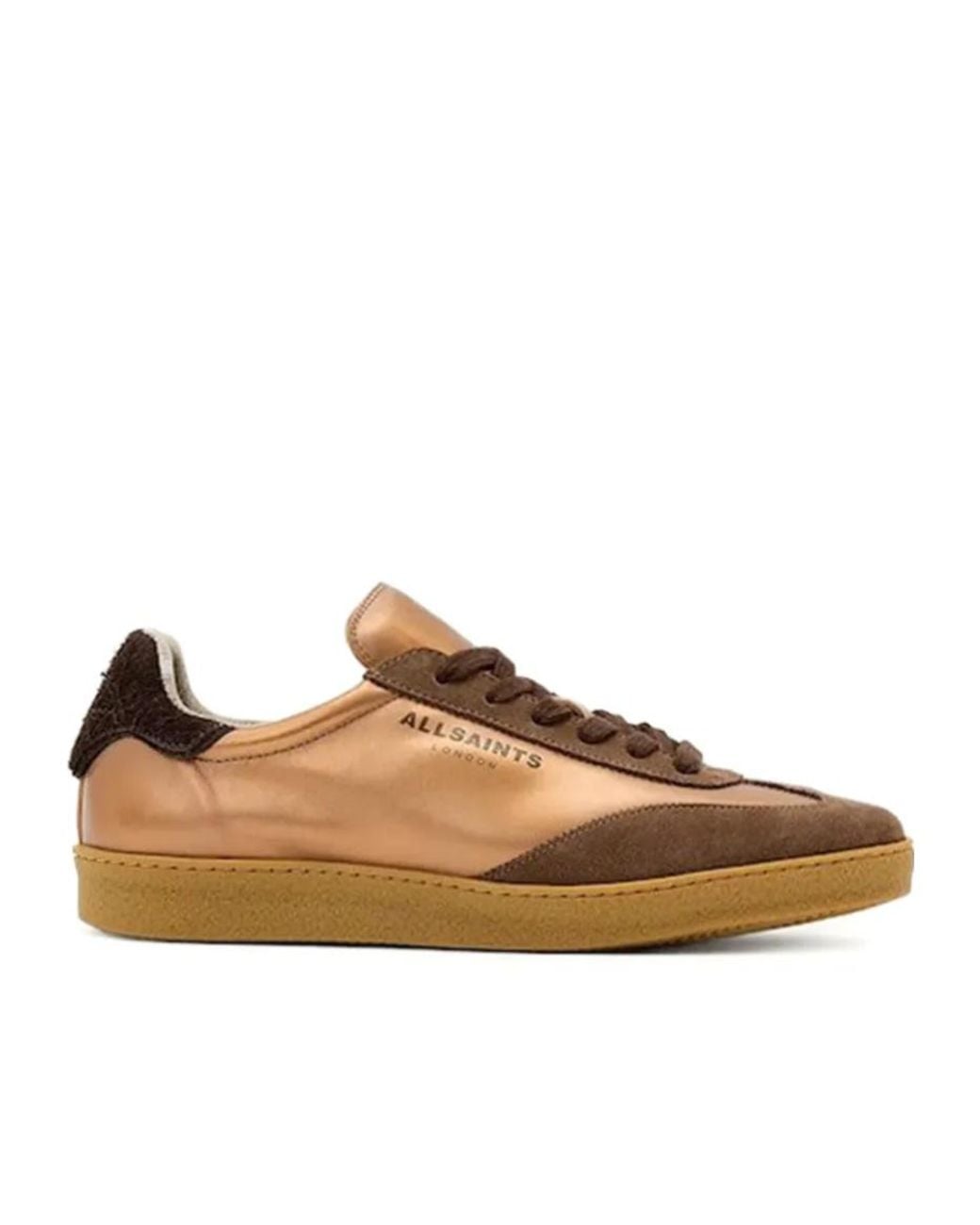 AllSaints Brown Suede Panelled Sneakers