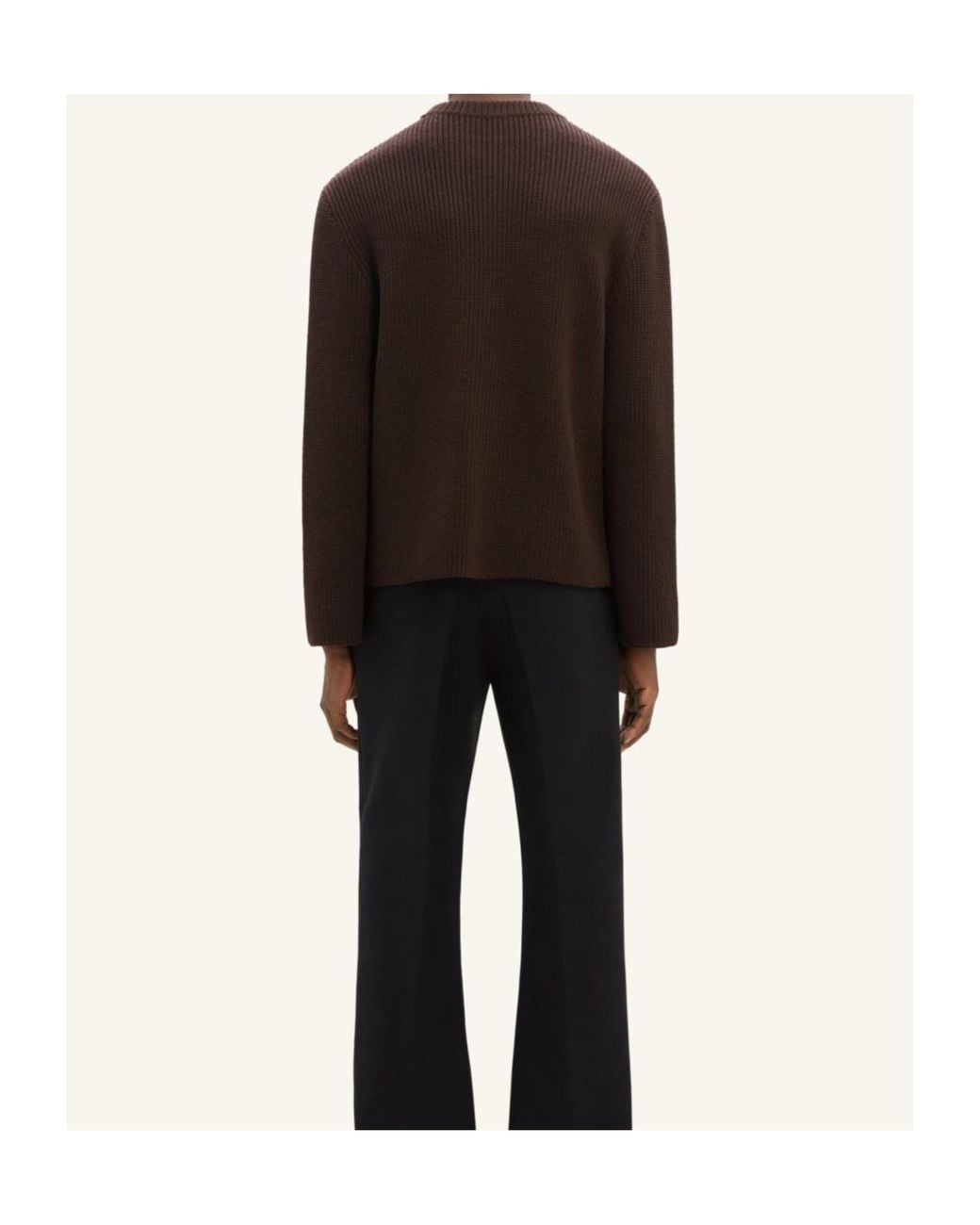 Courreges Brown Zipped Ribbed Wool Sweater for men