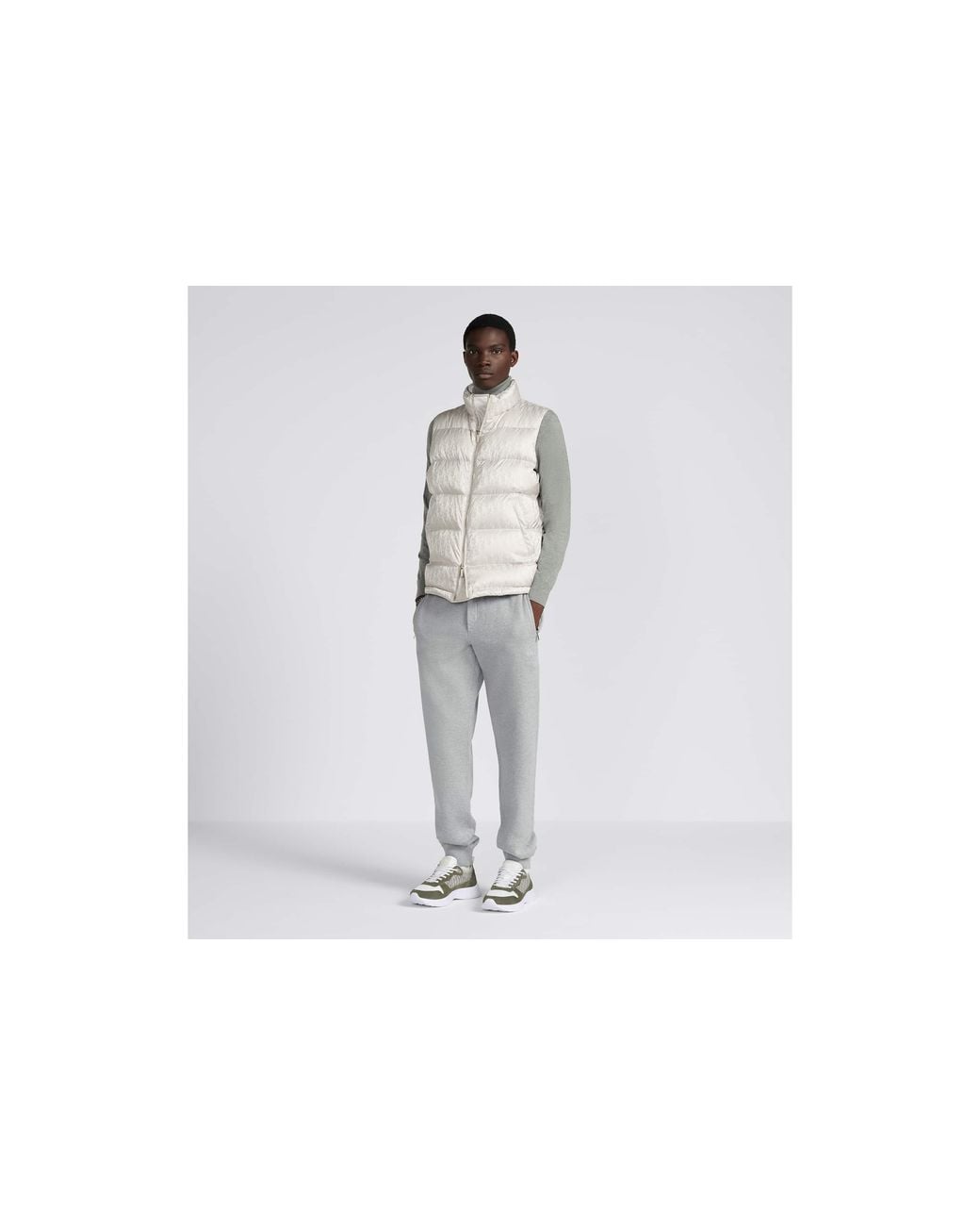 Dior Gray Homme Logo Embroidered Straight-Cut Pants for men