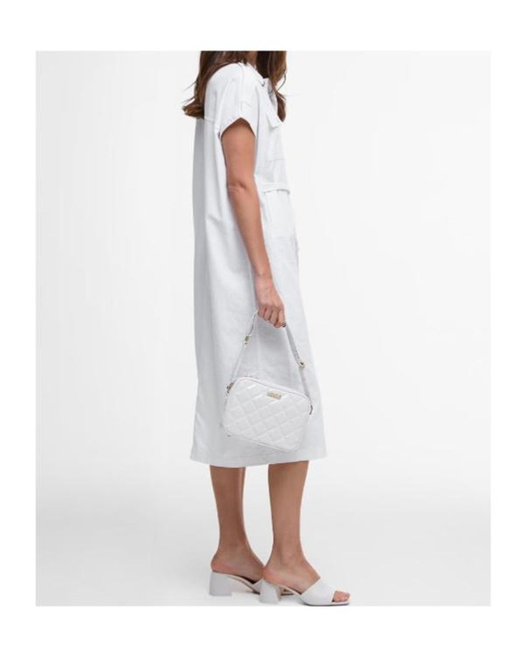 Barbour White Harlow Midi Dress