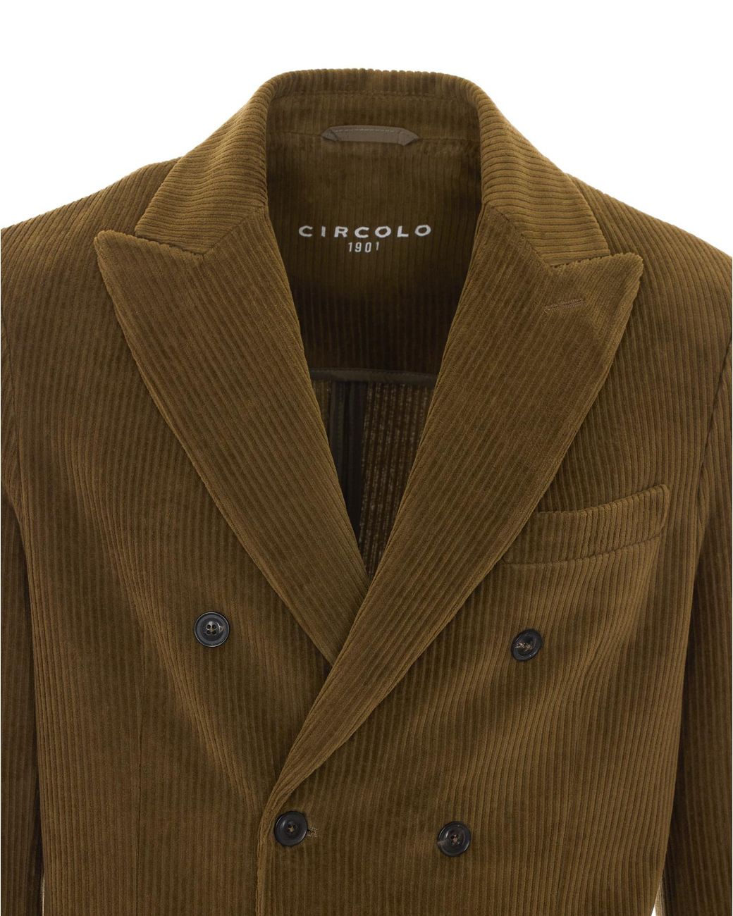 Circolo 1901 Green Double-Breasted Corduroy Blazer for men