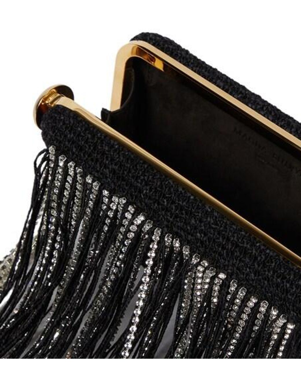 Magda Butrym Black Lelia Mini Embellished Fringed Clutch