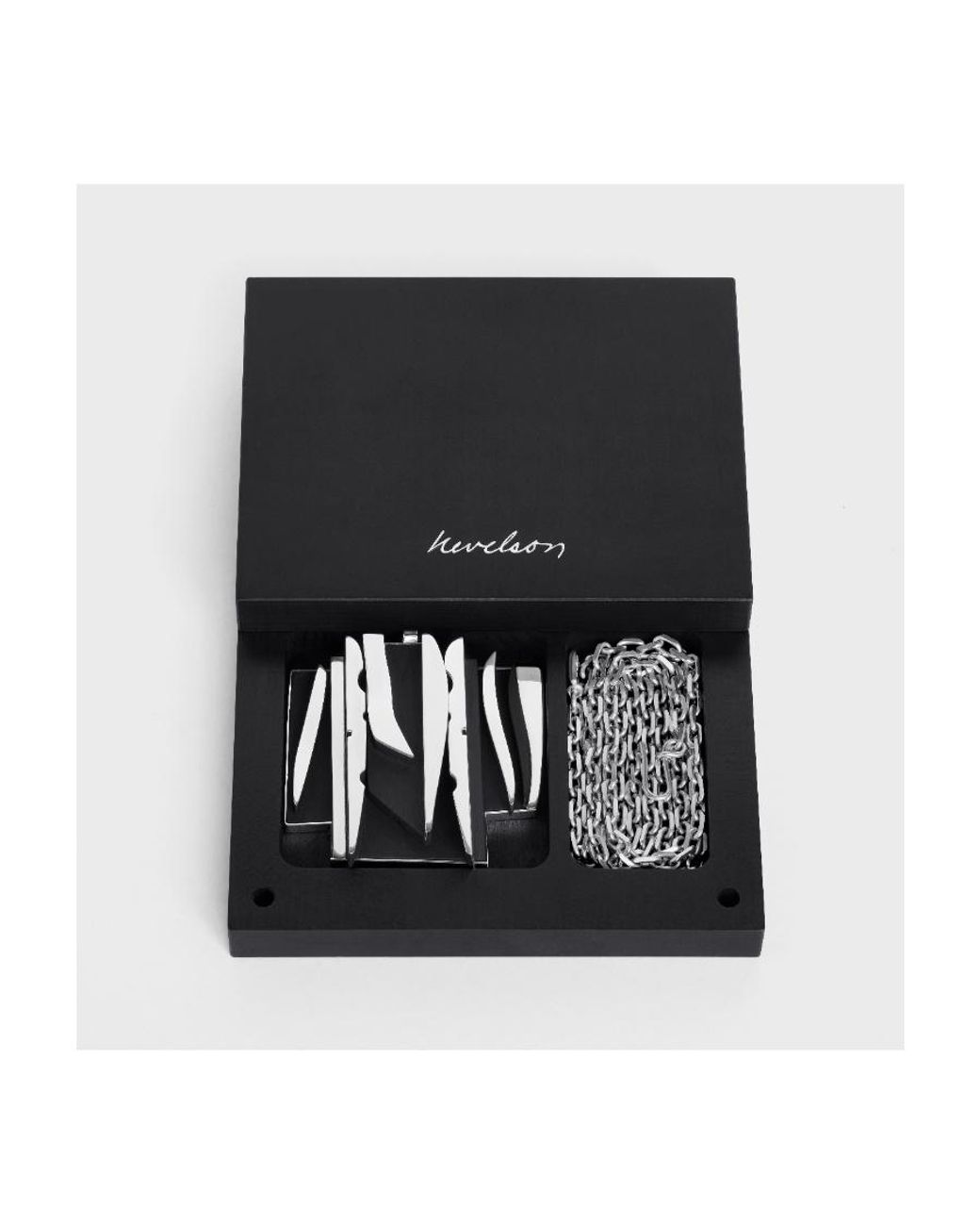 Céline White Nevelson Project Necklace Sterling And Oak Wood