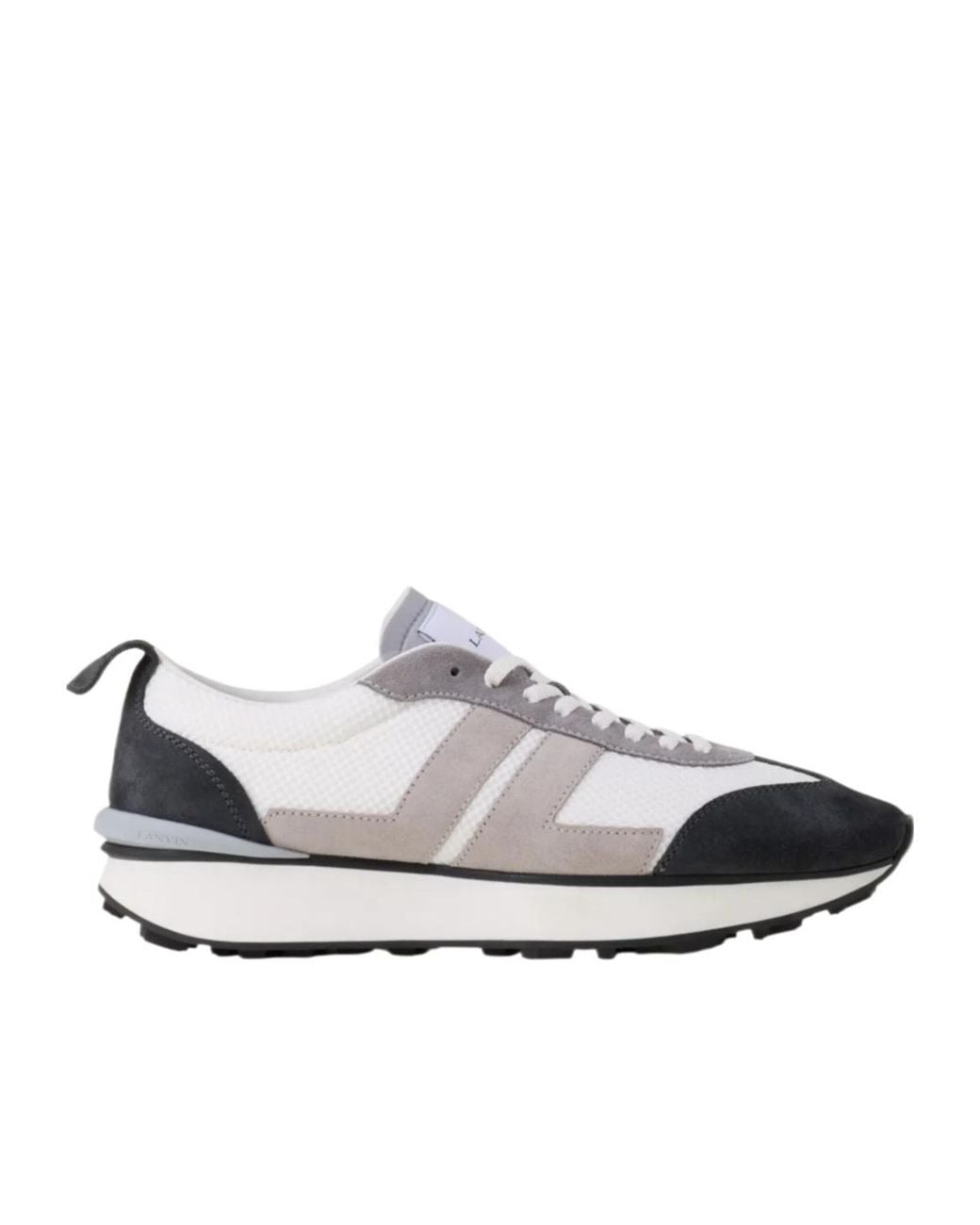 Lanvin White Bumper Striped Lace-Up Sneakers for men