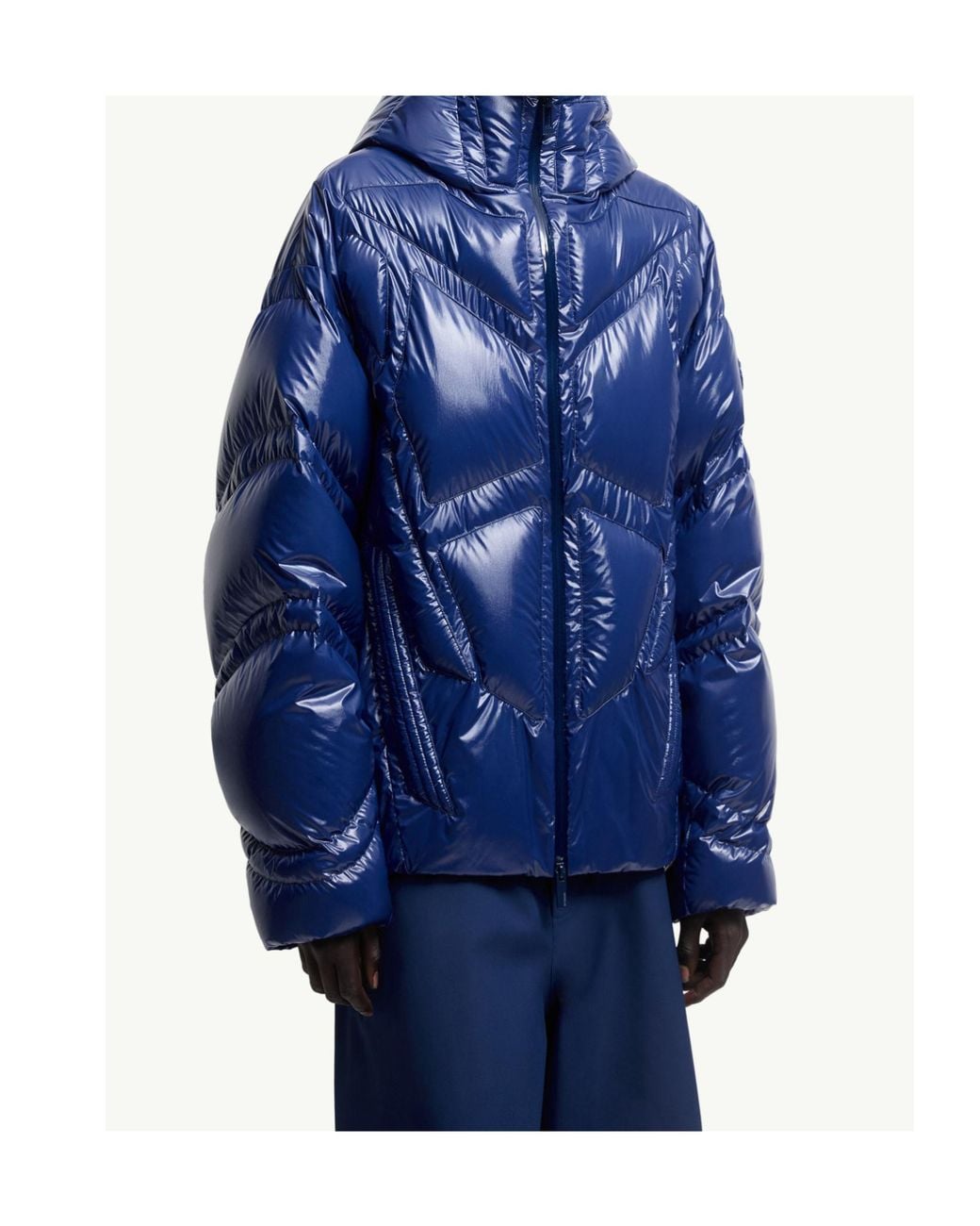 Moncler Blue Long-Sleeved Down Jacket for men