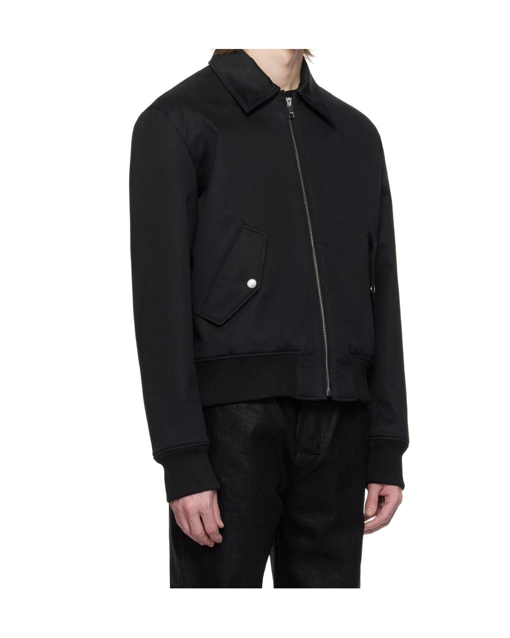 Balmain Black Cotton Bomber Jacket With Vintage Logo for men