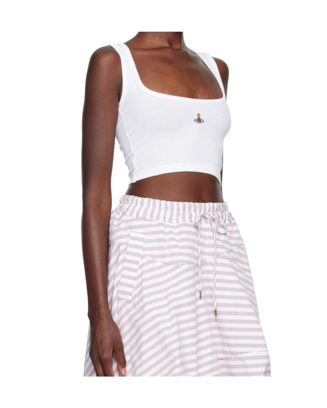Vivienne Westwood Blue Cropped Logo Tank Top