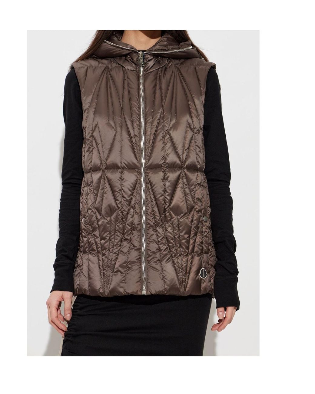 Moncler Brown Hooded Ziplock Vest for men