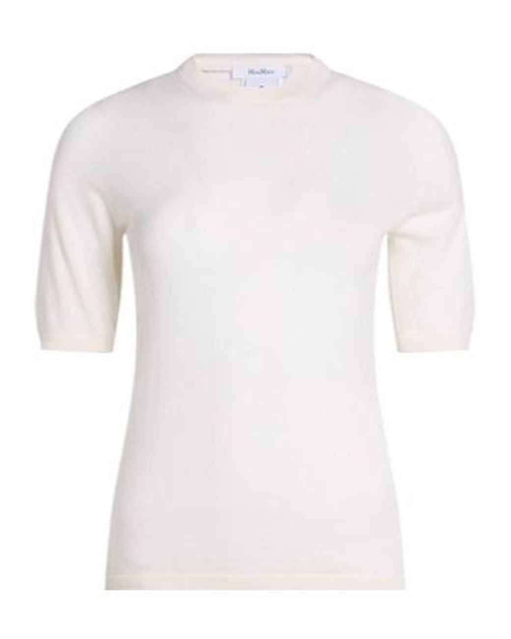 Max Mara White Short-Sleeved Knitted Sweater