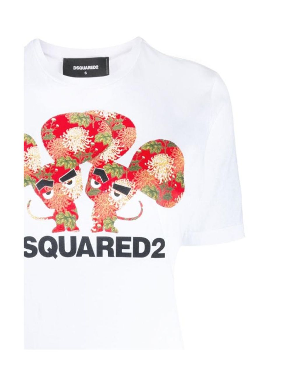 DSquared² White Printed Detail T-Shirt