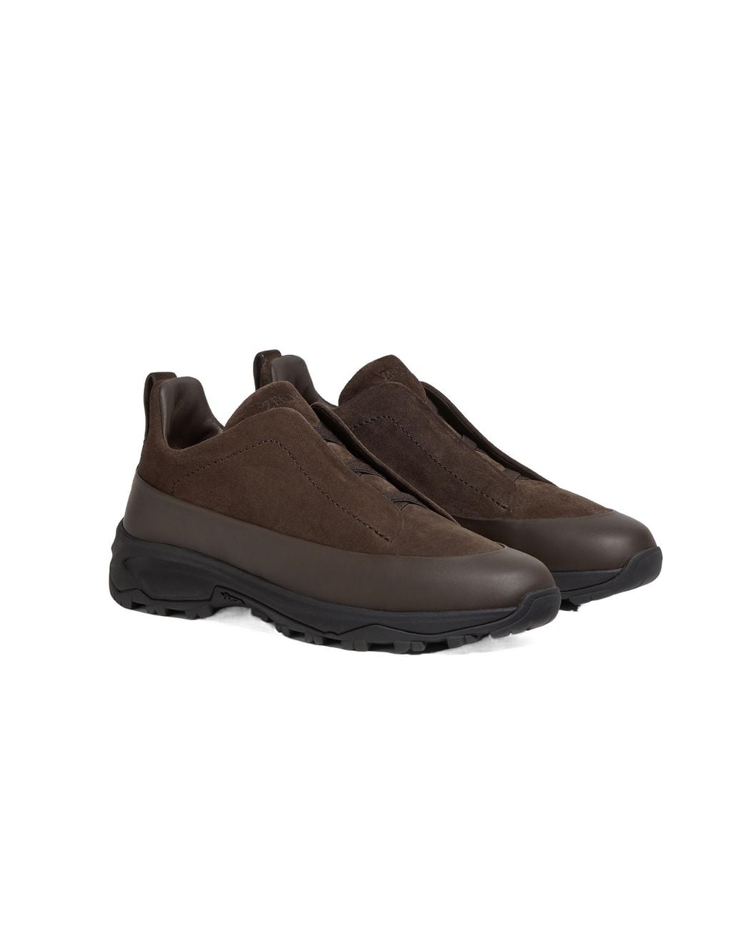 Zegna Brown Triple Stitch Monte Low-Top Sneakers for men